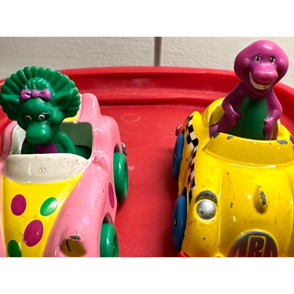 Barney Friends Die Cast Toy Cars Set Barney Baby Bop Characters Cars 80s 90s Vtg - Picture 6 of 8